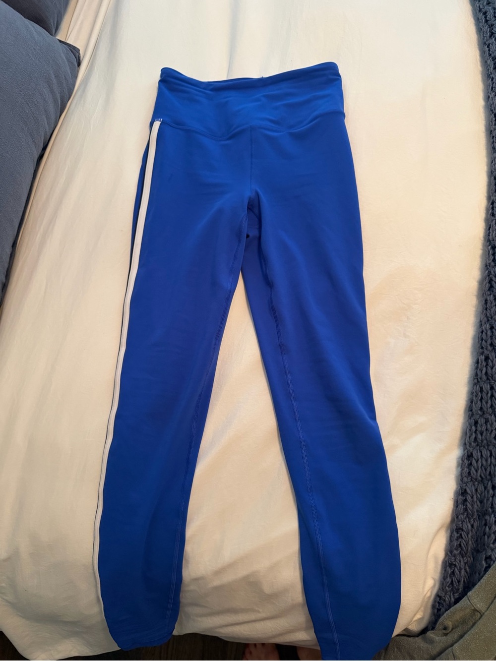 Athleta Elation Leggings with White and black side Stripe